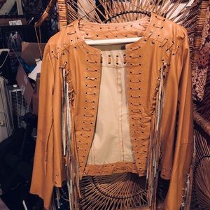 Fringes faux letter jacket